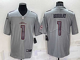 Men's Arizona Cardinals Kyler Murray LOGO Grey Atmosphere Fashion 2022 Vapor Untouchable Stitched Nike Limited Jersey,baseball caps,new era cap wholesale,wholesale hats